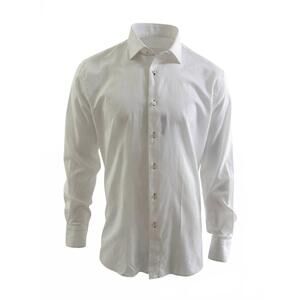 NEW CALDER CARMEL men's brushed cotton sport shirt with contrast stitching in wh